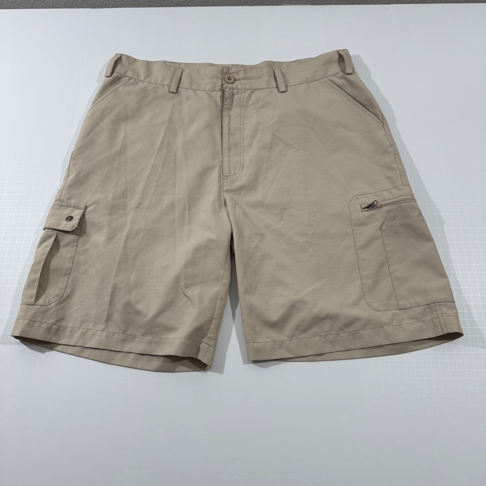 Under Armour Cargo Shorts Mens 36 Tan Ripstop Hiking Fishing Outdoor Pocketed